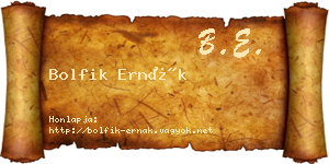 Bolfik Ernák névjegykártya